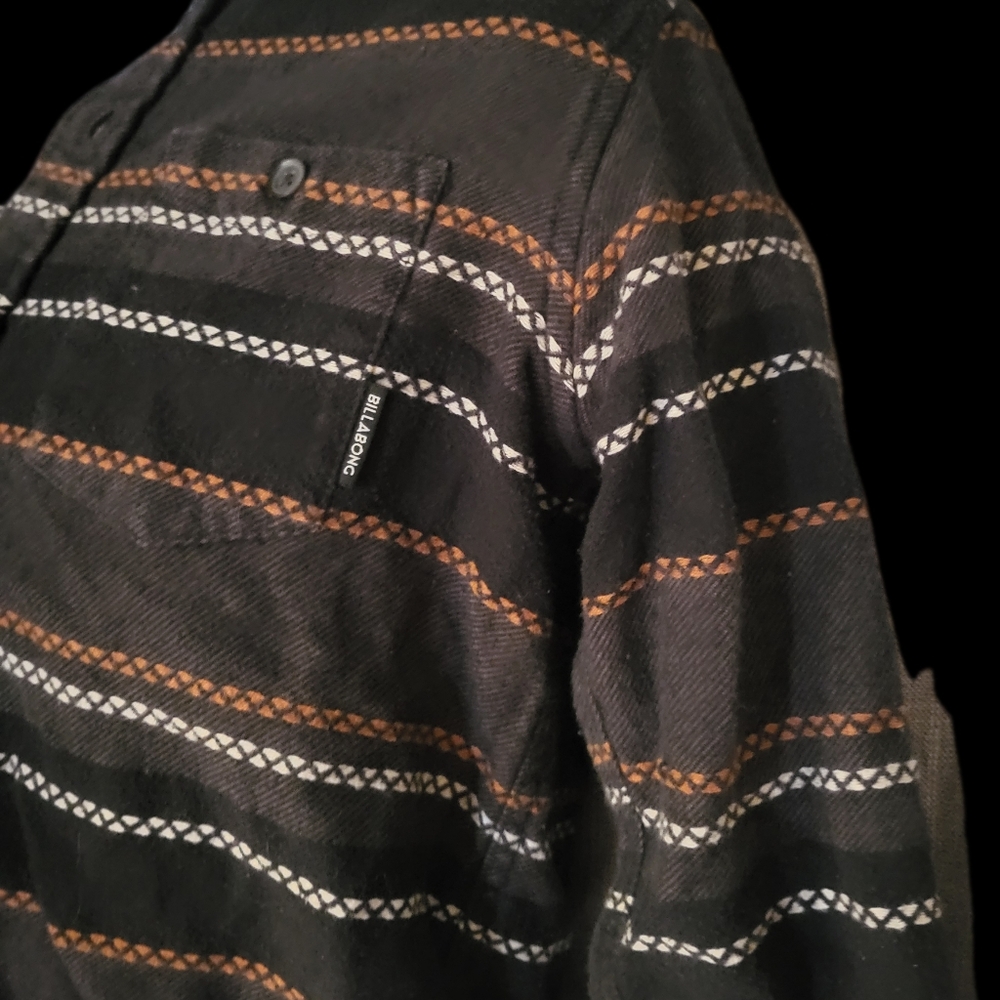 BILLABONG button up Hooded  Long Sleeve Flannel Shirt boys S